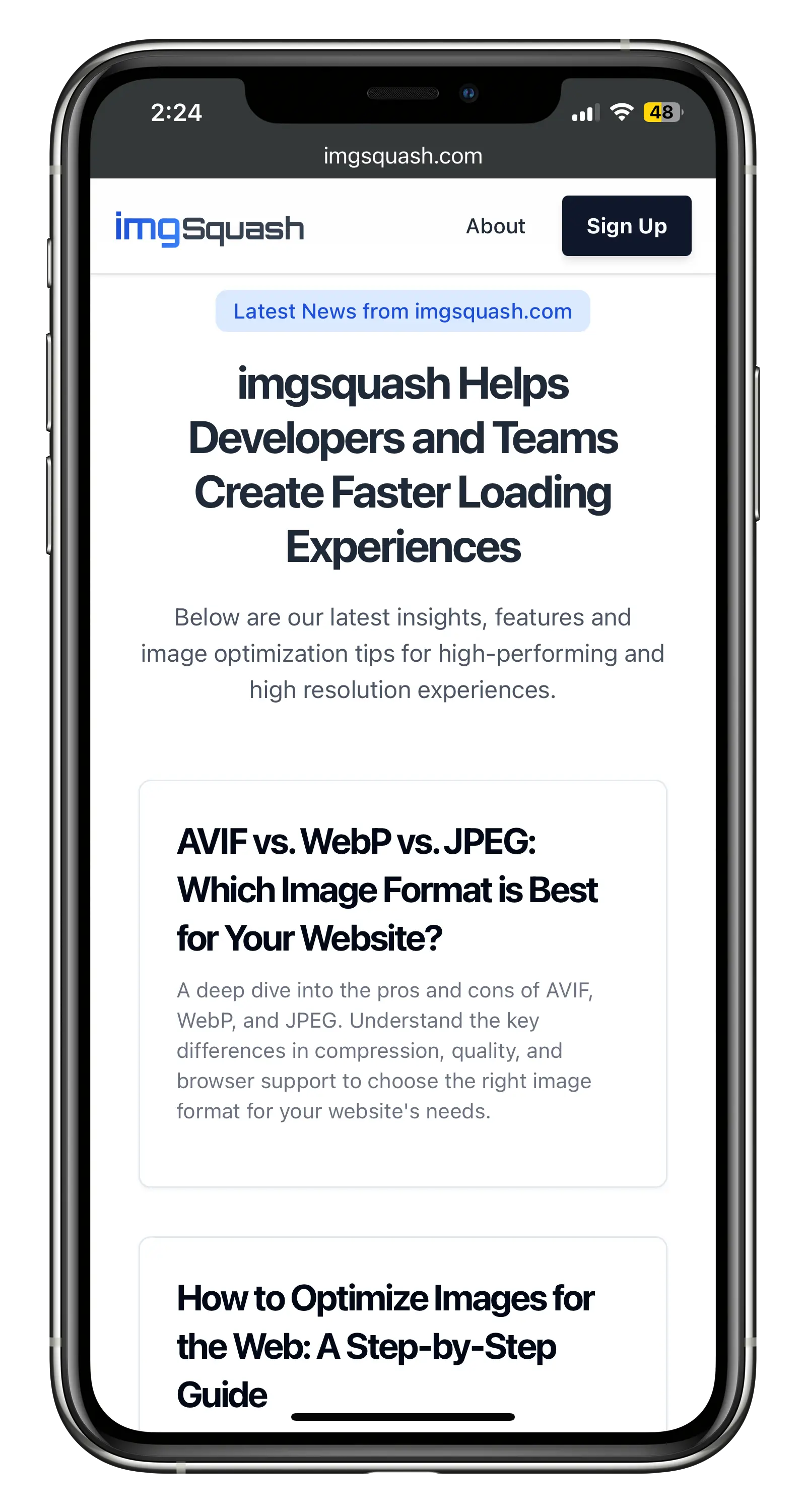 Compression results view