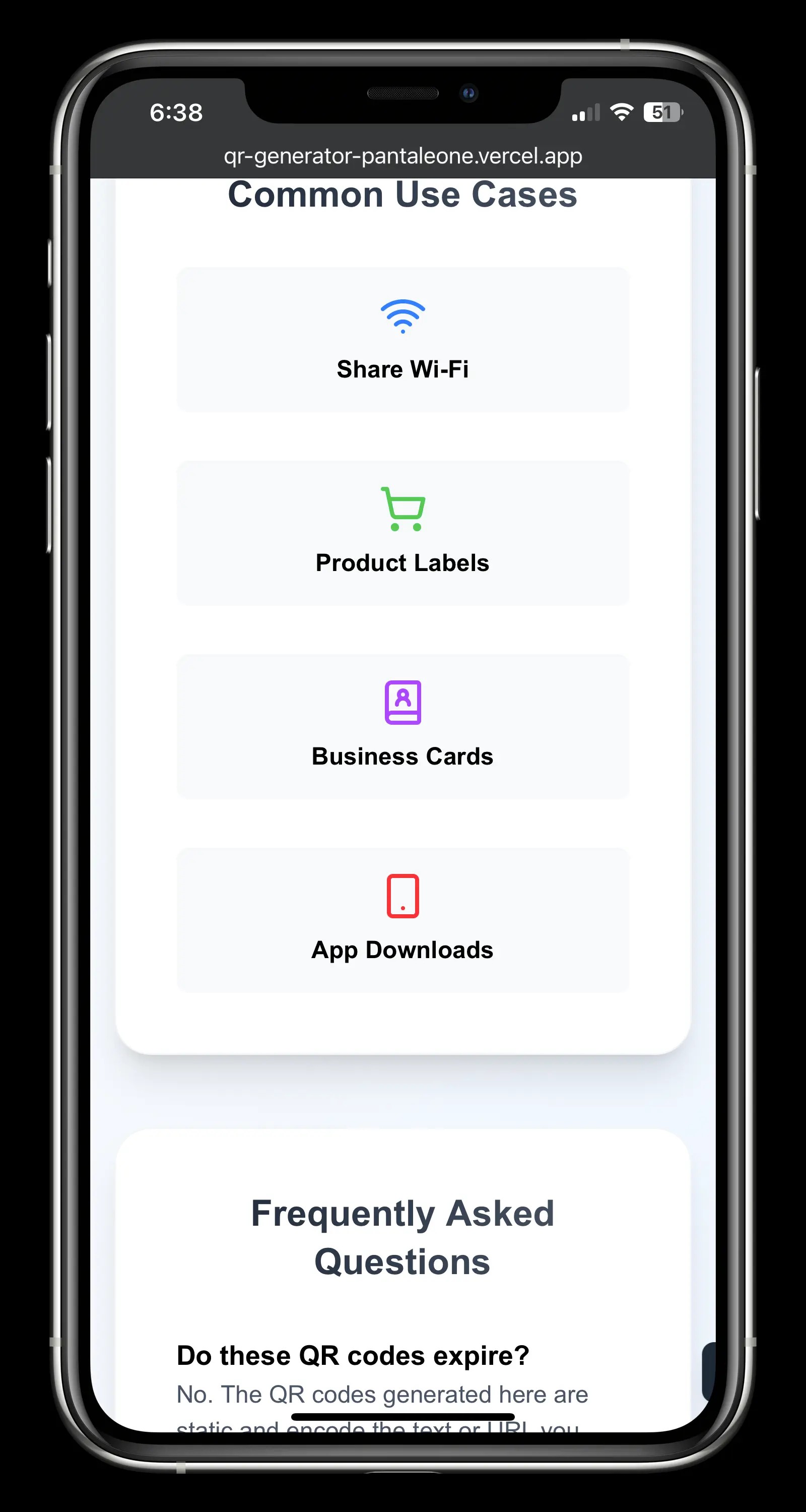 Generated QR code example