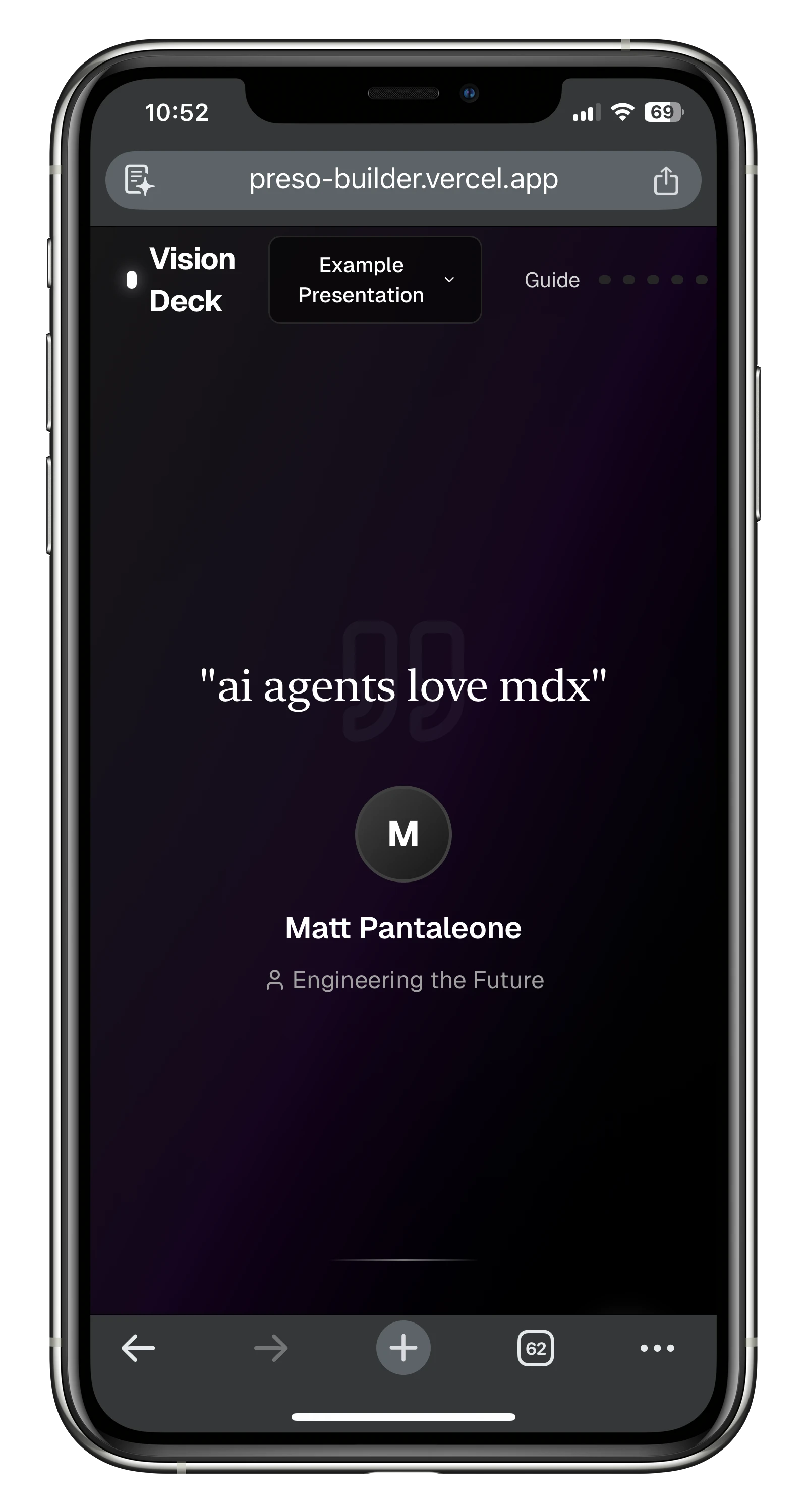 Animated stats slide example